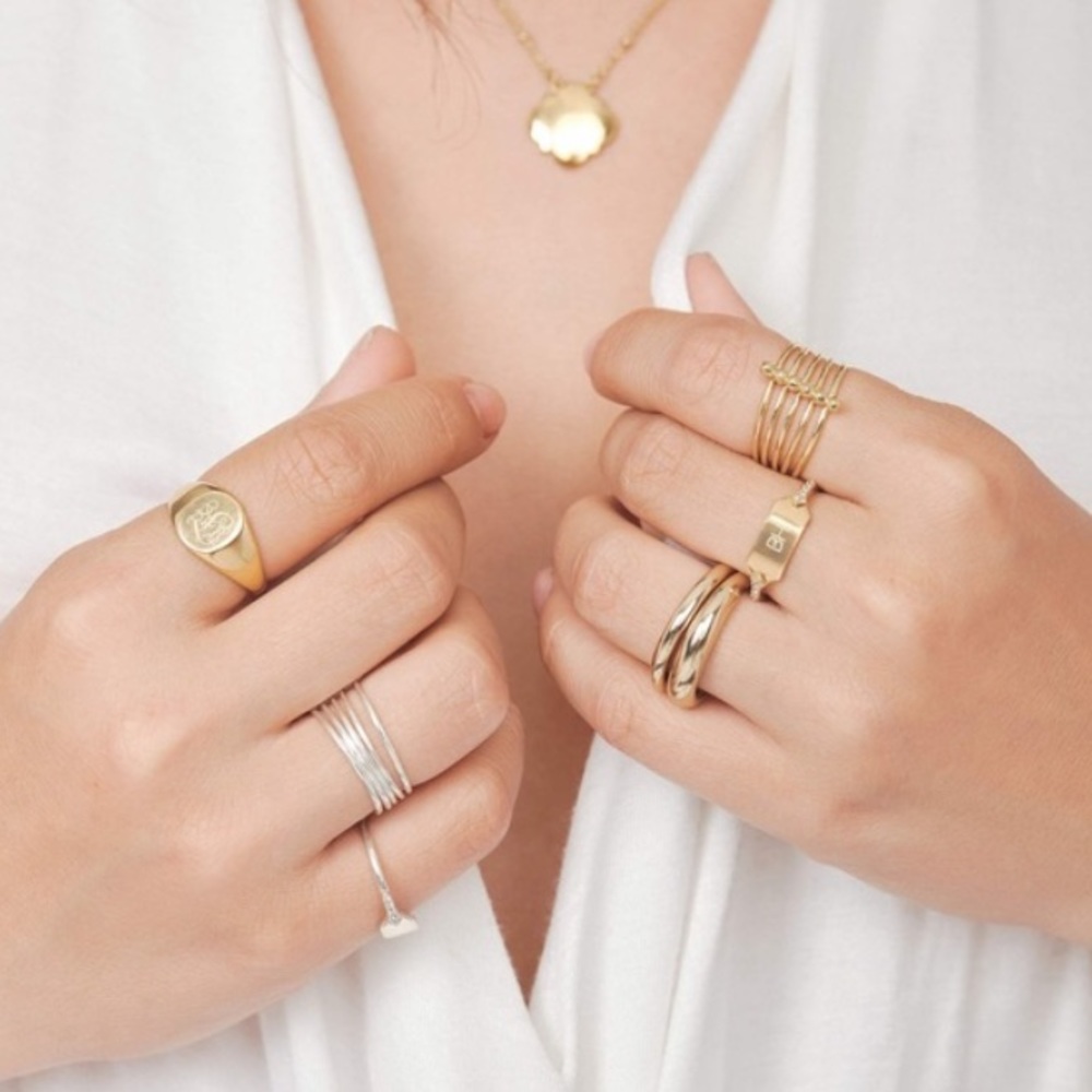 Stella & Dot | Stacked Multi Shiny Gold Rhett Ring - Picture 6 of 8